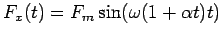 $F_x(t)=F_m\sin(\omega (1+\alpha t)t)$